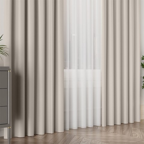 GRETA Tkanina na zasłony typu dimout/blackout, wys. 320cm, kolor ecru 004204 GRETA Tkanina na zasłony typu dimout/blackout, wys. 320cm, kolor ecru 004204