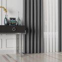 GRETA Tkanina na zasłony typu dimout/blackout, wys. 320cm, kolor grafitowy 004204