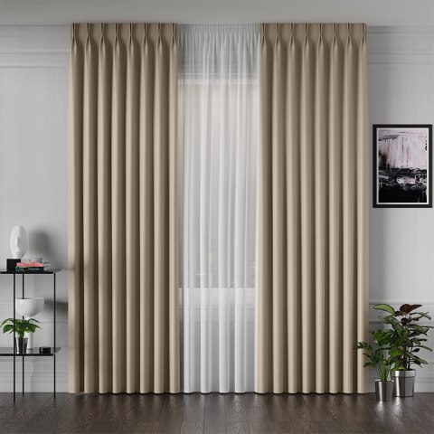 GRETA Tkanina na zasłony typu dimout/blackout, wys. 320cm, kolor kremowy 004204 GRETA Tkanina na zasłony typu dimout/blackout, wys. 320cm, kolor kremowy 004204