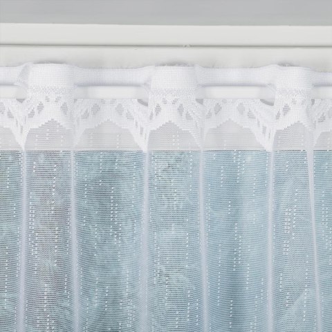 Zazdrostka żakardowa ze wzorem pasowym, wys.70cm, kolor biały 018960 Zazdrostka żakardowa ze wzorem pasowym, wys.70cm, kolor biały 018960