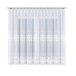 Firanka żakardowa ze wzorem pasowym, wys. 170cm, kolor biały 018960