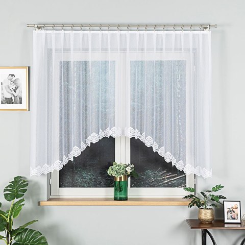 ŻAKLINA Firanka żakardowa gotowa, 140x300cm, kolor biały 023405 ŻAKLINA Firanka żakardowa gotowa, 140x300cm, kolor biały 023405