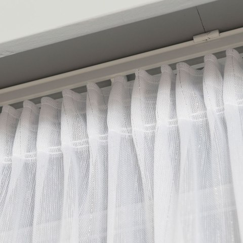 Firanka fantazyjna z ołowianką, wys. 300cm, kolor biały ze srebrną nitką 318461/OLO/002/000300/1 Firanka fantazyjna z ołowianką, wys. 300cm, kolor biały ze srebrną nitką 318461/OLO/002/000300/1