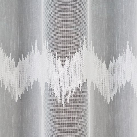 Firanka haftowana ze wzorem pasowym z ołowianką, wys.160cm, kolor biały z błyskiem 112750/OLO/001/000160/1 Firanka haftowana ze wzorem pasowym z ołowianką, wys.160cm, kolor biały z błyskiem 112750/OLO/001/000160/1