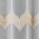 Firanka haftowana ze wzorem pasowym z ołowianką, wys.160cm, kolor biały ze złotym 112750/OLO/004/000160/1