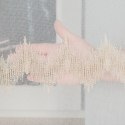 Firanka haftowana ze wzorem pasowym z ołowianką, wys.160cm, kolor biały ze złotym 112750/OLO/004/000160/1