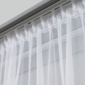 Firanka haftowana ze wzorem pasowym z ołowianką, wys.280cm, kolor biały z szarym i srebrnym 112750/OLO/002/000280/1
