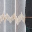 Firanka haftowana ze wzorem pasowym z ołowianką, wys.280cm, kolor biały ze złotym 112750/OLO/004/000280/1