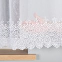 Firanka haftowana ze wzorem na samym dole, wys. 160cm, kolor biały 008240/768/001/000160/1