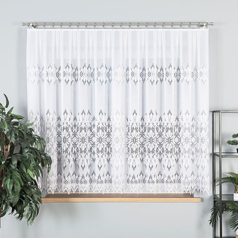 Firanka żakardowa, wys. 160cm, kolor biały 181040/000/001/000160/1 Firanka żakardowa, wys. 160cm, kolor biały 181040/000/001/000160/1