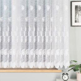 Firanka żakardowa ze wzorem po całości, wys. 160cm, kolor biały 023097
