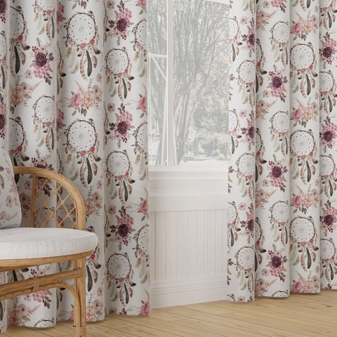 KWIATOWY ŁAPACZ SNÓW Tkanina na zasłony VELVET, 150cm, kolor biały D00098/VEL/001/150000/1 KWIATOWY ŁAPACZ SNÓW Tkanina na zasłony VELVET, 150cm, kolor biały D00098/VEL/001/150000/1