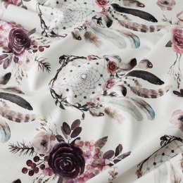 KWIATOWY ŁAPACZ SNÓW Tkanina na zasłony VELVET, 150cm, kolor biały D00098/VEL/001/150000/1
