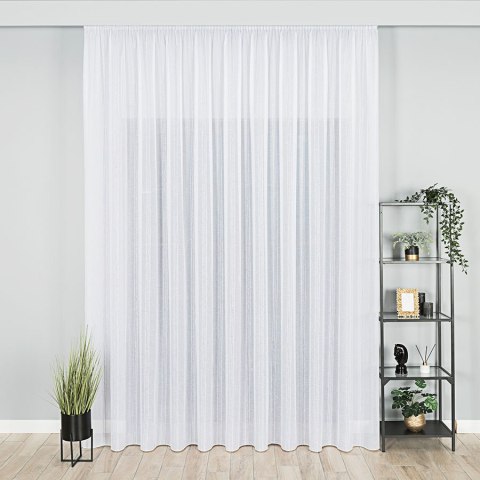 Firanka fantazyjna z pionowymi pasami z ołowianką, wys. 300cm, kolor biały z czarnym 001215/OLO/007/000300/1 Firanka fantazyjna z pionowymi pasami z ołowianką, wys. 300cm, kolor biały z czarnym 001215/OLO/007/000300/1