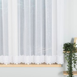 Firanka haftowana ze wzorem na samym dole, wys. 160cm, kolor biały 007888/768/001/000160/1