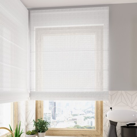Lino, roleta rzymska półprzezroczysta, 80cmx160cm, kolor biały, 036148 P00096/RZY/001/080160/1 Lino, roleta rzymska półprzezroczysta, 80cmx160cm, kolor biały, 036148 P00096/RZY/001/080160/1
