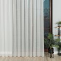 Firanka fantazyjna ze wzorem pasowym z ołowianką, wys. 305cm, kolor offwhite z jasnoszarymi pasami 001166/OLO/113/000305