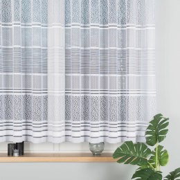 Firanka żakardowa ze wzorem pasowym, wys. 150cm, kolor szary 017834/000/049/000150/1