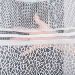 Firanka żakardowa ze wzorem pasowym, wys.180cm, kolor 049 szary 017834/000/049/000180/1