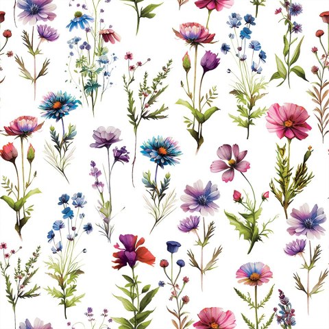 KWIATY POLNE Tkanina na zasłony MILAS, szer. 150cm, wielokolorowe D00129/MIL/001/150000/1