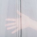 Firanka fantazyjna ze wzorem pasowym z ołowianką, wys. 320cm, kolor biały z szarym ze srebrną nitką 019879/OLO/020/00032