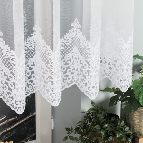 Firanka haftowana ze wzorem na samym dole, wys. 120cm, kolor biały 241736/885/001/000120/1 Firanka haftowana ze wzorem na samym dole, wys. 120cm, kolor biały 241736/885/001/000120/1