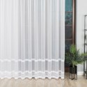 Firanka haftowana ze wzorem pasowym, wys. 280cm, kolor biały z błyskiem 082936/768/001/000280/1