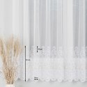 Firanka haftowana ze wzorem na samym dole, wys. 180cm, kolor biały 926122/000/001/000180/1