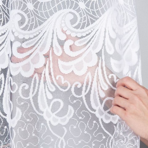 IWONA Firanka żakardowa gotowa, 160x400cm, kolor biały 049312/FBL/001/400160/1 IWONA Firanka żakardowa gotowa, 160x400cm, kolor biały 049312/FBL/001/400160/1