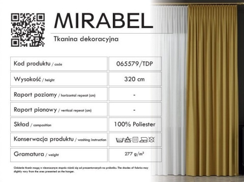 MIRABEL Tkanina na zasłony, wys. 320cm, kolor 920 jasny brązowy 065579/TDP/920/000320/1 MIRABEL Tkanina na zasłony, wys. 320cm, kolor 920 jasny brązowy 065579/TDP/920/000320/1
