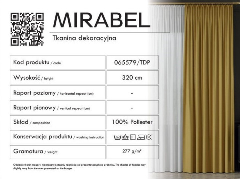 MIRABEL Tkanina na zasłony, wys. 320cm, kolor 924 rdzawy pomarańczowy 065579/TDP/924/000320/1 MIRABEL Tkanina na zasłony, wys. 320cm, kolor 924 rdzawy pomarańczowy 065579/TDP/924/000320/1