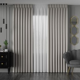 MIRABEL Tkanina na zasłony, wys. 320cm, kolor 906 pastelowy szary 065579/TDP/906/000320/1