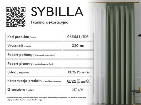 SYBILLA Tkanina na zasłony, wys. 320cm, kolor 110 rdzawy pomarańczowy 065551/TDP/110/000320/1 SYBILLA Tkanina na zasłony, wys. 320cm, kolor 110 rdzawy pomarańczowy 065551/TDP/110/000320/1