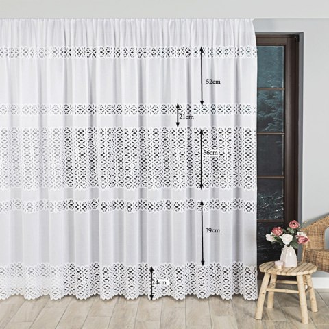 Firanka żakardowa, pasowa, wys. 230cm, kolor biały 018869/000/001/000230/1 Firanka żakardowa, pasowa, wys. 230cm, kolor biały 018869/000/001/000230/1