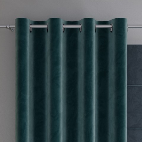 VELVI Zasłona gotowa na przelotkach, 250x140cm, kolor 008 ciemny turkusowy; petrol VELVI0/ZGP/008/140250/1 VELVI Zasłona gotowa na przelotkach, 250x140cm, kolor 008 ciemny turkusowy; petrol VELVI0/ZGP/008/140250/1
