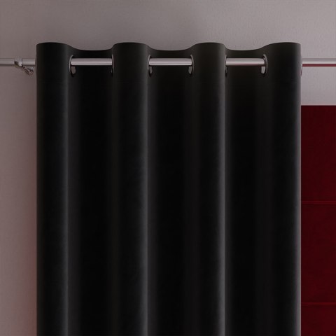VELVI Zasłona gotowa na przelotkach, 250x140cm, kolor 111 czarny VELVI0/ZGP/111/140250/1 VELVI Zasłona gotowa na przelotkach, 250x140cm, kolor 111 czarny VELVI0/ZGP/111/140250/1