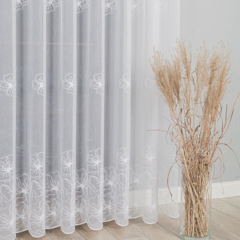 Firanka haftowana ze wzorem pasowym, wys. 280cm, kolor biały 051204/000/001/000280/1 Firanka haftowana ze wzorem pasowym, wys. 280cm, kolor biały 051204/000/001/000280/1