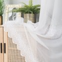 Firanka haftowana ze wzorem pasowym, wys. 280cm, kolor biały 112853/000/001/000280/1