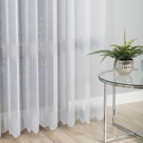 Firanka haftowana ze wzorem pasowym, wys. 280cm, kolor 020 biały ze srebrnym 112853/000/020/000280/1 Firanka haftowana ze wzorem pasowym, wys. 280cm, kolor 020 biały ze srebrnym 112853/000/020/000280/1
