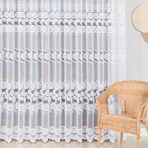 Firanka żakardowa ze wzorem pasowym, wys. 250cm, kolor biały 044136/000/001/000250/1 Firanka żakardowa ze wzorem pasowym, wys. 250cm, kolor biały 044136/000/001/000250/1