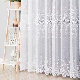 Firanka żakardowa ze wzorem pasowym, wys. 250cm, kolor 001 biały 054852/000/001/000250/1