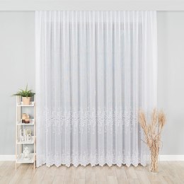 Firanka żakardowa ze wzorem pasowym, wys. 250cm, kolor 001 biały 054852/000/001/000250/1