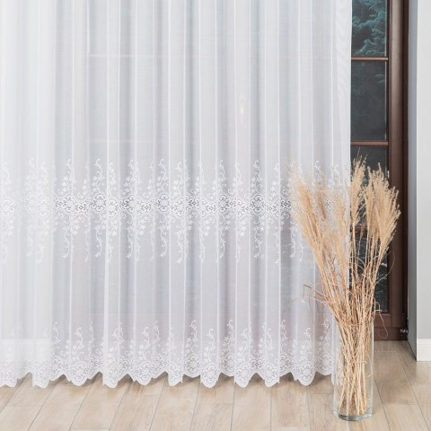 Firanka żakardowa ze wzorem pasowym, wys. 250cm, kolor 001 biały 054852/000/001/000250/1 Firanka żakardowa ze wzorem pasowym, wys. 250cm, kolor 001 biały 054852/000/001/000250/1