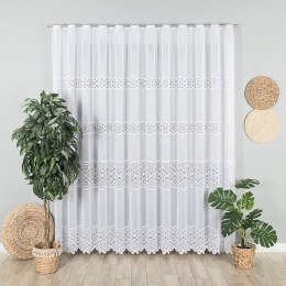 Firanka żakardowa ze wzorem pasowym, wys. 250cm, kolor biały 107835/000/001/000250/1