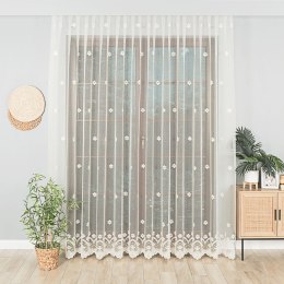 Firanka żakardowa ze wzorem pasowym, wys. 250cm, kolor 012 kremowy 004421/000/012/000250/1