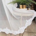 Firanka haftowana ze wzorem na samym dole, wys. 280cm, kolor biały 242697/768/001/000280/1