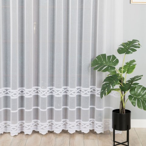 Firanka haftowana ze wzorem pasowym, wys. 280cm, kolor biały 123750/768/001/000280/1 Firanka haftowana ze wzorem pasowym, wys. 280cm, kolor biały 123750/768/001/000280/1
