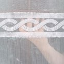 Firanka haftowana ze wzorem pasowym, wys. 280cm, kolor biały 123750/768/001/000280/1