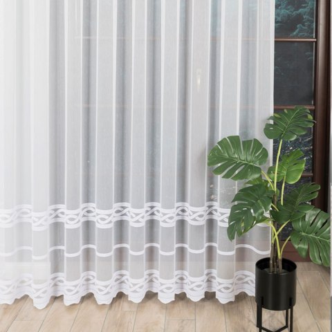 Firanka haftowana ze wzorem pasowym, wys. 280cm, kolor biały 123750/768/001/000280/1 Firanka haftowana ze wzorem pasowym, wys. 280cm, kolor biały 123750/768/001/000280/1