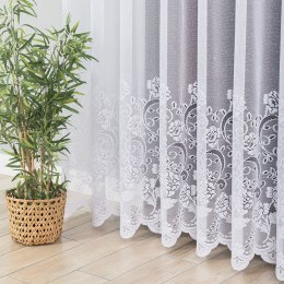 Firanka żakardowa ze wzorem pasowym, wys. 250cm, kolor biały 638085/000/001/000250/1
